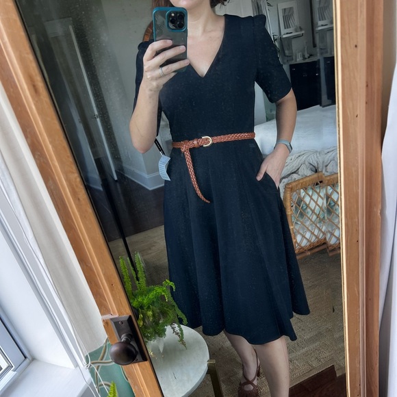 Marine navy fit and flare dress - Picture 4 of 12